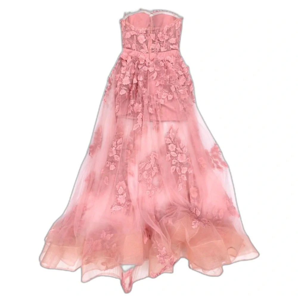 JOVANI 02845 Floral Applique Embellished Corset Gown Pink Romantic Pageant HOCO - Picture 7 of 14